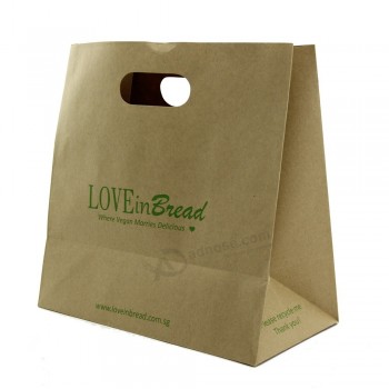 Kraft hecho impreso comida de calidad llevar llevar bolsa de papel de bocadillo