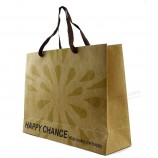 Wholesale custom printed design gift packaging 120gsm brown paper bags with your logo