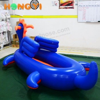 Summer pool seaside unique shape inflatable cartoon dragon floating island