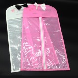 Wholesale custom pvc clear window non-woven material custom hair extension bags with your logo
