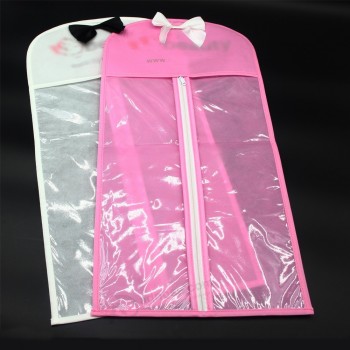 Pvc clear window não-Sacos de extensão de cabelo personalizado de material tecido