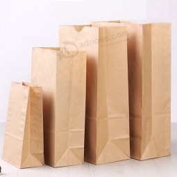 Food grade verpakking afdrukken vlakke bodem hersluitbare kraft papieren zak voor koffie/Brood/Snack