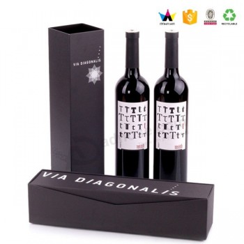 Caixa de presente de luxo vinho rígido para garrafa, caixa de presente de garrafa de vinho