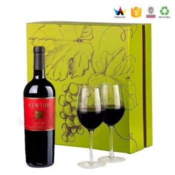 Caixa de presente de vinho de papelão rígido de alta qualidade personalizado personalizado de luxo