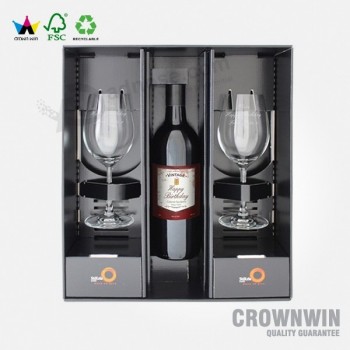 Dong Guan Crown Win High Quality Wine Gift Box for 2 Bottle with high quality