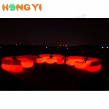 5 people seats PVC inflatable lounger led air sofa