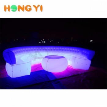 Rechargeable led éclairage canapé gonflable bar couleur demi-cercle led allumer des chaises de parti gonflables