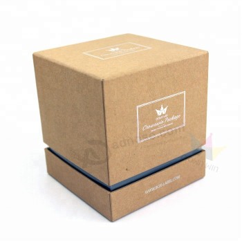 Caixas de embalagem de papel kraft de luxo atacado kraft personalizado china fornecedor para velas