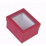 Customized black bottom and lid paper box with clear PVC window