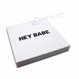 черный логотип матовый белый картон подарочная коробка из переработанной бумаги с крышкой для рубашки