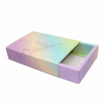 Multi-color folding paper drawer box with logo