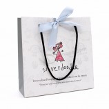 Custom Printing Recyclable Gift Paper Shopping  Bags with Ribbon