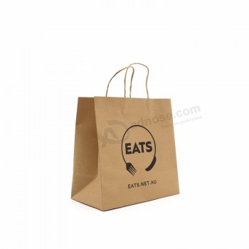 custom logo brown kraft food packaging paper bags