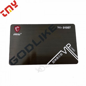 Tarjetas de crédito metal, impresión de tarjetas de metal negro