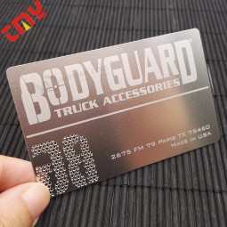Embossed Luxury Stainless Steel Die Cut Black Blank Metal Business Card Printing