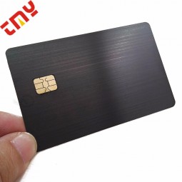 Custom Cheap Luxurious Anodized Blank Black Gold Silver Stainless Steel Brushed VIP Metal Card