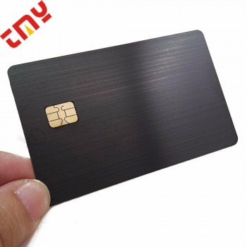 カスタム格安豪華な陽極酸化ブランクブラックゴールドシルバーステンレススチールブラシvipメタルカード