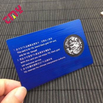 почищенная металлическая визитная карточка NFC с вашим собственным дизайном