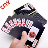 定制设计防水黑色pvc塑料清晰扑克牌