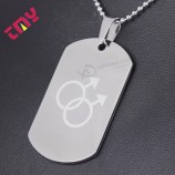 Laser Engraved Sublimation Blank Silver Rose Gold Stainless Steel Bone Metal Pet Dog Tag For Necklace