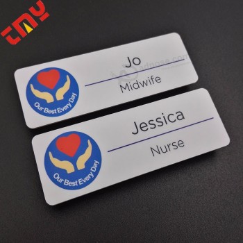 Plastic Magnetic Reusable Name Badge With Your Own