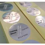 Zelfklevend glanzend zilver garantie etiket hologram stickers