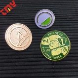 Badge nominatif en métal en forme de badge à bouton rond