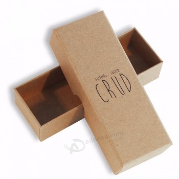 Caja de regalo de papel kraft marrón personalizada de alta calidad