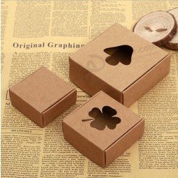 recycled custom folding kraft paper soap packaging paper box with window