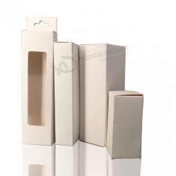 Luxury paper white gift box with clear PVC window stock