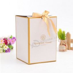 Cute Cosmetic Gift Box Kraft Paper With Ribbon closure