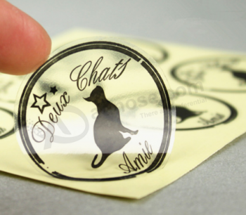 Zelfklevende afdrukken logo transparante aangepaste gestanst breekbare sticker