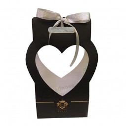 High Quality Kraft Paper Flower Basket Packaging Paper Gift Box with Handle and your logo