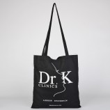 Standard size 10oz black Cotton custom canvas shopping tote school shoulder carry bag promotional wine packaging with handle