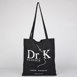 Standard size 10oz black Cotton custom canvas shopping tote school shoulder carry bag promotional wine packaging with handle
