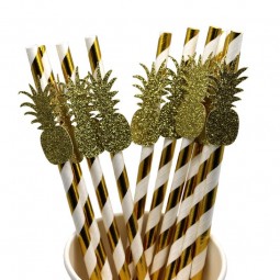 Summer paper pineapple straws