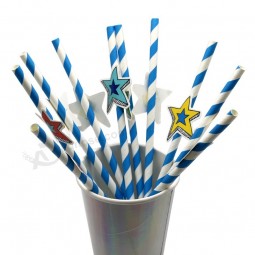 Decorative paper stars drinking straws