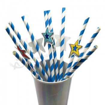 Decorative paper stars drinking straws