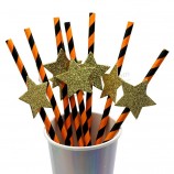 197*6Mm 45 degree cut end biodegradable paper straws with more designs