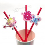 Eco friendly disposable degradable party decorative paper straws kits