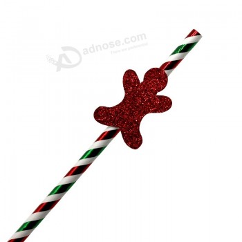 Decorations Party Supplies Shiny Metallic Golden Stripes Paper Straws FDA approved drinking paper straw