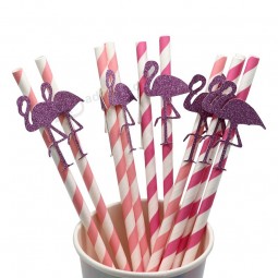 Factory price high quality disposable stripes decorated paper straw party decorations paper straw