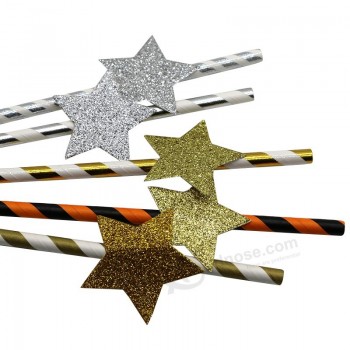 Party Favors Wholesale  Eco Friendly Striped Recycled Drinking Paper Straws