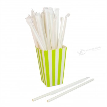 Individual Package Wrapped Biodegradable Paper Straws