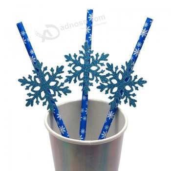 Snow paper straw for Christmas Day