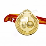 Alliage de zinc médailles de basket-ball 3d médaille de sport en métal doré