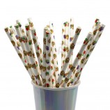 Hot Sale Cheap Different Color And Bee Pattern Paper Art Straws Wholesale