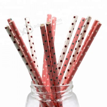Wholesale polka dot waterproof biodegradable uk drinking straws manufacturer