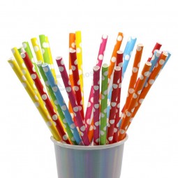 Wholesale polka dot waterproof biodegradable paper straws