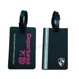 Etiquetas de equipaje de silicona de pvc suave con logotipo personalizado para promoción